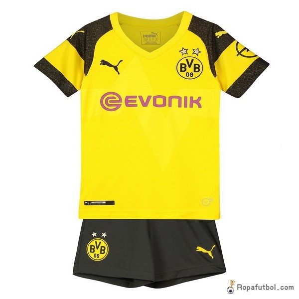 Camiseta Borussia Dortmund Replica Primera Ropa Niños 2018/19 Amarillo